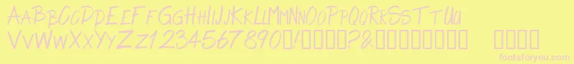 AlphaThin Font – Pink Fonts on Yellow Background