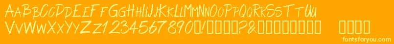 AlphaThin Font – Yellow Fonts on Orange Background