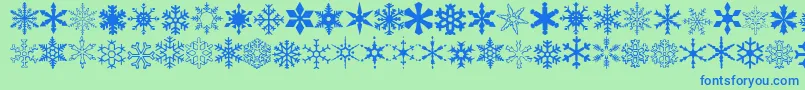 Wwflakes-Schriftart – Blaue Schriften auf grünem Hintergrund