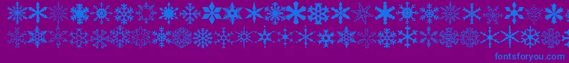 Wwflakes-Schriftart – Blaue Schriften auf violettem Hintergrund