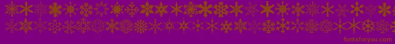 Wwflakes-Schriftart – Braune Schriften auf violettem Hintergrund