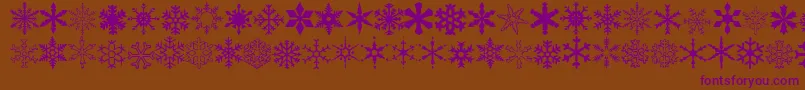 Wwflakes-Schriftart – Violette Schriften auf braunem Hintergrund