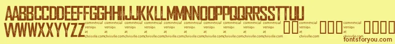 Wearedepraved Font – Brown Fonts on Yellow Background