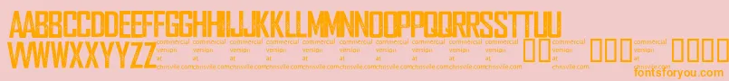 Wearedepraved-Schriftart – Orangefarbene Schriften auf rosa Hintergrund