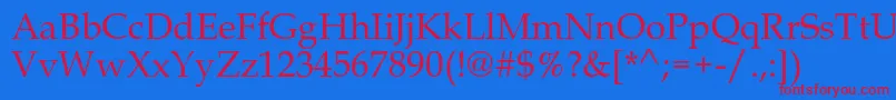 Melrare Font – Red Fonts on Blue Background