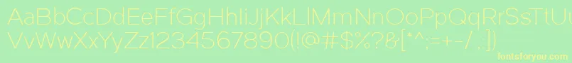 Dual300 Font – Yellow Fonts on Green Background