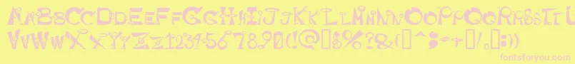 Basehead Font – Pink Fonts on Yellow Background