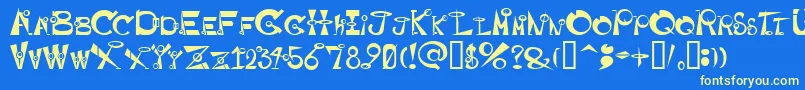 Basehead Font – Yellow Fonts on Blue Background