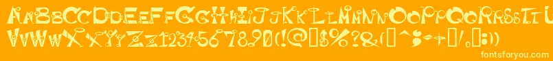 Шрифт Basehead – жёлтые шрифты на оранжевом фоне