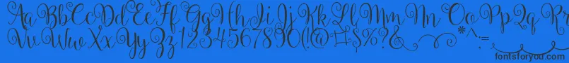 BallerinaScript-Schriftart – Schwarze Schriften auf blauem Hintergrund