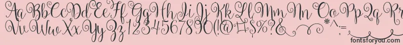 BallerinaScript-Schriftart – Schwarze Schriften auf rosa Hintergrund