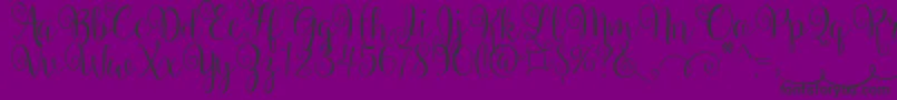 フォントBallerinaScript – 紫の背景に黒い文字