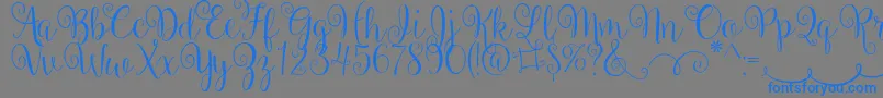 Fonte BallerinaScript – fontes azuis em um fundo cinza
