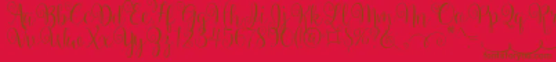 BallerinaScript Font – Brown Fonts on Red Background