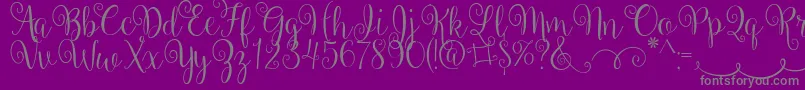 BallerinaScript Font – Gray Fonts on Purple Background