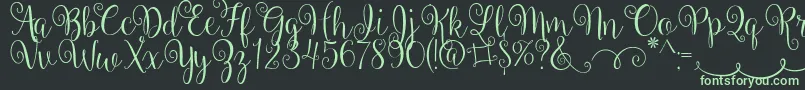 BallerinaScript Font – Green Fonts on Black Background