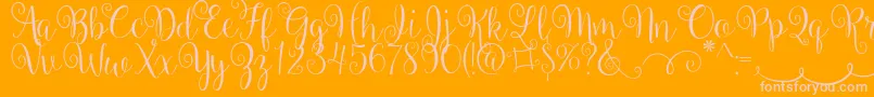 BallerinaScript Font – Pink Fonts on Orange Background