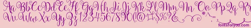 Weitere Informationen zur BallerinaScript-Schriftart BallerinaScript-Schriftart – Violette Schriften auf rosa Hintergrund