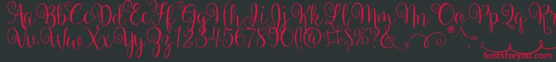 BallerinaScript Font – Red Fonts on Black Background