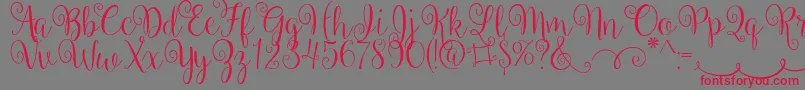 BallerinaScript Font – Red Fonts on Gray Background