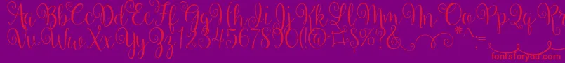 BallerinaScript-Schriftart – Rote Schriften auf violettem Hintergrund