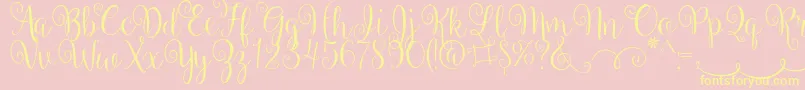 Weitere Informationen zur BallerinaScript-Schriftart BallerinaScript-Schriftart – Gelbe Schriften auf rosa Hintergrund