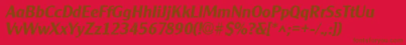 ClearfacegothicBoldItalic Font – Brown Fonts on Red Background