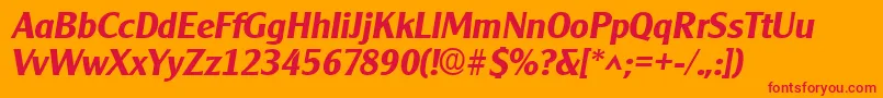 ClearfacegothicBoldItalic Font – Red Fonts on Orange Background