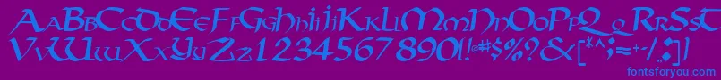 Vectortype124Regular Font – Blue Fonts on Purple Background