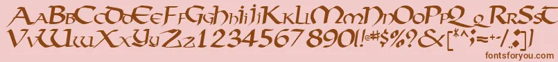 Fonte Vectortype124Regular – fontes marrons em um fundo rosa