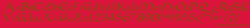 Vectortype124Regular-Schriftart – Braune Schriften auf rotem Hintergrund