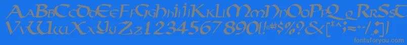 Fonte Vectortype124Regular – fontes cinzas em um fundo azul