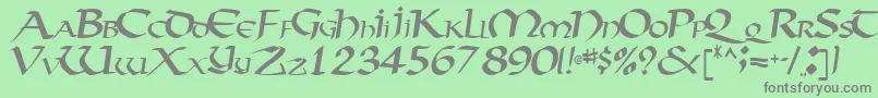 Fonte Vectortype124Regular – fontes cinzas em um fundo verde