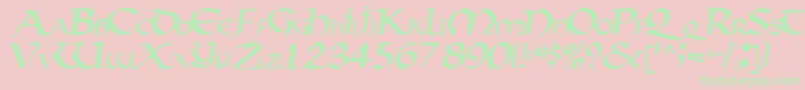 Fonte Vectortype124Regular – fontes verdes em um fundo rosa