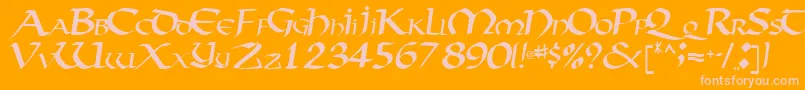 Vectortype124Regular-Schriftart – Rosa Schriften auf orangefarbenem Hintergrund