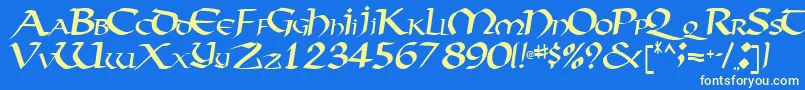Vectortype124Regular Font – Yellow Fonts on Blue Background