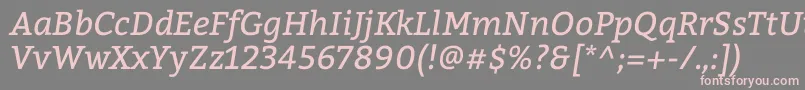 BitterItalic Font – Pink Fonts on Gray Background