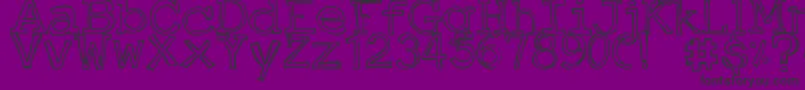 DjbJustAnOutty Font – Black Fonts on Purple Background