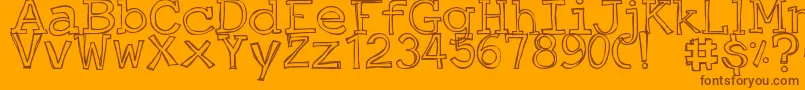 DjbJustAnOutty Font – Brown Fonts on Orange Background