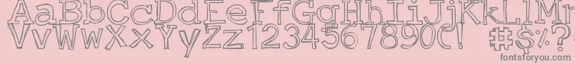 フォントDjbJustAnOutty – ピンクの背景に灰色の文字