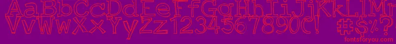 DjbJustAnOutty Font – Red Fonts on Purple Background