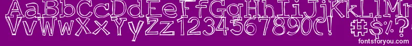 DjbJustAnOutty Font – White Fonts on Purple Background