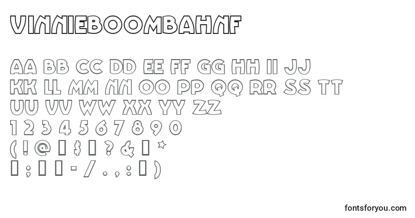 Czcionka Vinnieboombahnf – alfabet, cyfry, specjalne znaki
