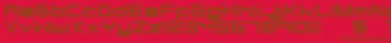 Aerial Font – Brown Fonts on Red Background