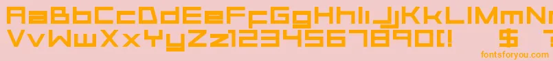 Aerial Font – Orange Fonts on Pink Background