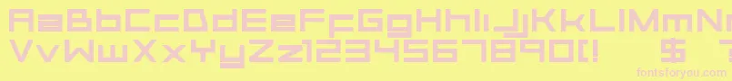 Aerial Font – Pink Fonts on Yellow Background