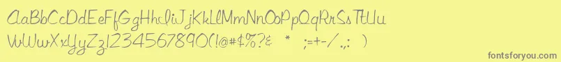 Czcionka Libbyscript2 – szare czcionki na żółtym tle