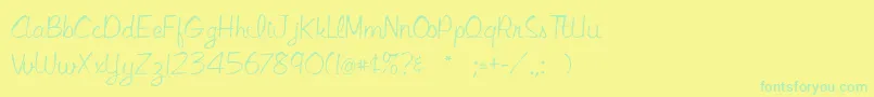 Czcionka Libbyscript2 – zielone czcionki na żółtym tle