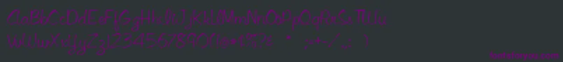 Fonte Libbyscript2 – fontes roxas em um fundo preto