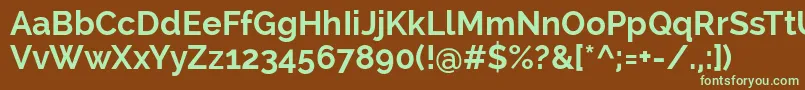 Шрифт RalewayBold – зелёные шрифты на коричневом фоне